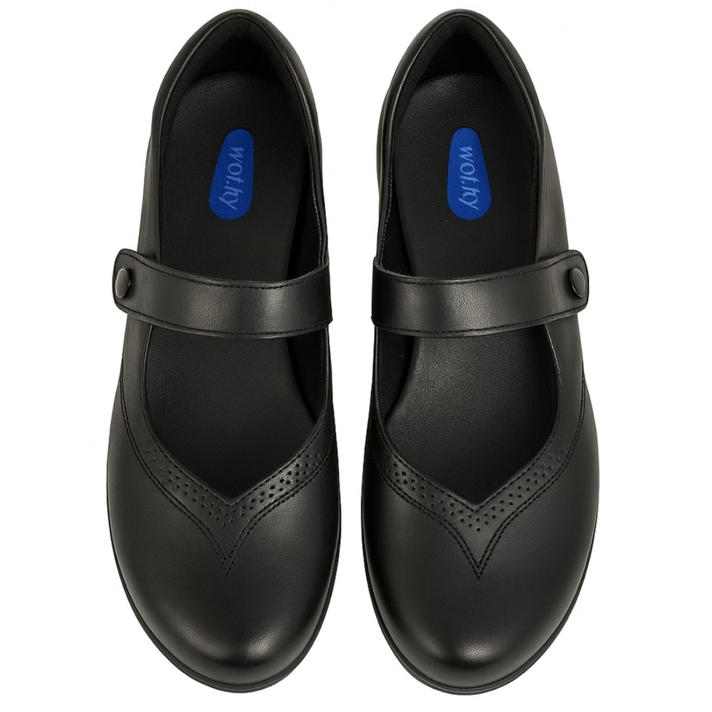 🆕👠 $169 Wolky Black Leather Mary Janes Women’s Flats EUR 36 US 5.5 Comfort Shoes